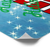 Santa Claus zit vast in schoorsteen Poster (Hoek)