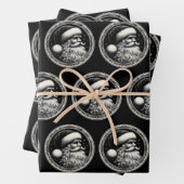 Santa Claus Zwart  Inpakpapier Vel (In situ)