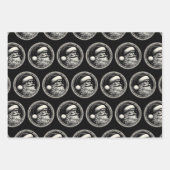 Santa Claus Zwart  Inpakpapier Vel (Voorkant)