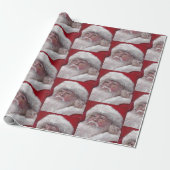 Santa Clause Face Gift Wrapping Paper Cadeaupapier (Uitgerold)