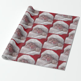 Santa Clause Face Gift Wrapping Paper Cadeaupapier