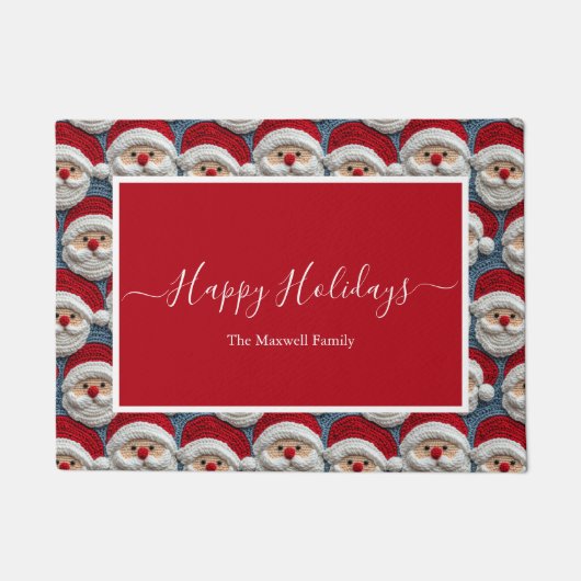 Santa Clause Feestdagen familienaam Deurmat (Voorkant)