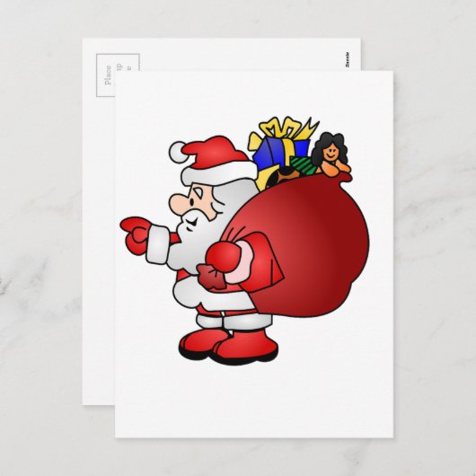 Santa Clause Feestdagenkaart (Voorkant / Achterkant)