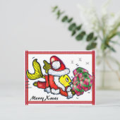 Santa Clause Fish - grappige leuke Christmas Post  Feestdagenkaart (Staand voorkant)