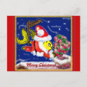 Santa Clause Fish - grappige leuke kerststrips Feestdagenkaart (Voorkant)