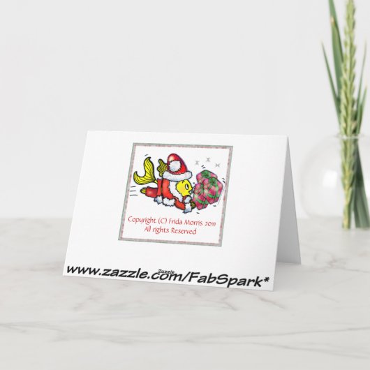 Santa Clause Fish - leuke kerst Kaart (Achterkant)