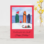 Santa Clause ging surfen op het Wenskaart Kaart (Gele Bloem)