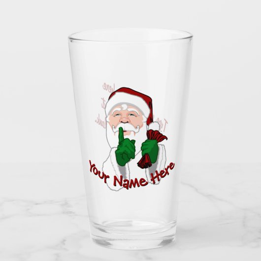 Santa Clause Glasses Gepersonaliseerd kerstdecor Glas (Voorkant)