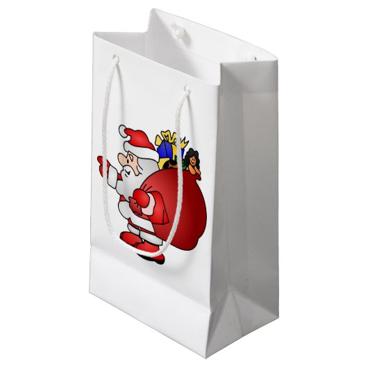 Santa Clause Gloss Gift Bag Klein Cadeauzakje (Voorkant Gekanteld)