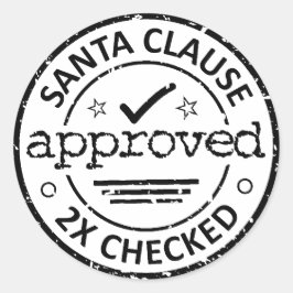 Santa Clause Goedgekeurd 2 x Gecontroleerd Kerstmi Ronde Sticker