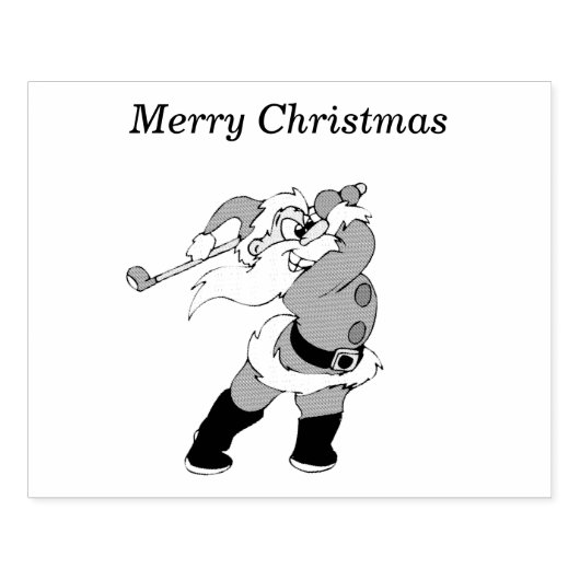 Santa Clause golf 4x5 Rubber Stamp Rubberstempel (Afrduk)