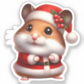 Santa Clause Hamster, Sticker (Voorkant)
