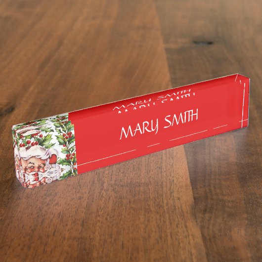 Santa clause  heilily kerst naambordje (Zijkant)