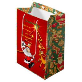 Santa Clause Holiday Greetings - Medium Cadeauzakje