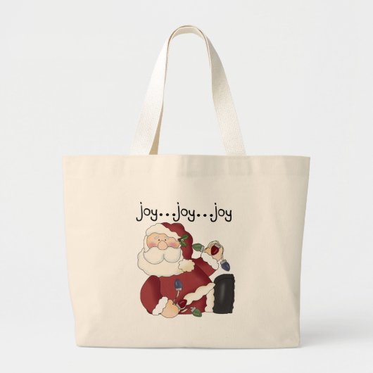Santa Clause Holiday Joy T-shirts en geschenken Grote Tote Bag (Voorkant)