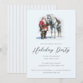Santa Clause Horse Equestrian Holiday Party Kaart (Voorkant / Achterkant)
