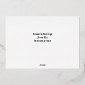 Santa Clause In Sleigh & Reindeer Christmas Folie Feestdagenkaart (Achterkant)