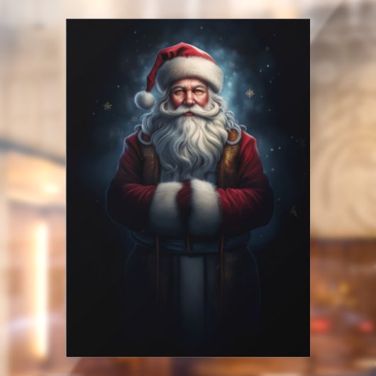 Santa Clause in vol gewaad Raamsticker (Vel 2)