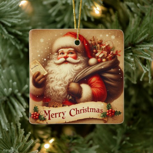 Santa Clause Keramisch Ornament (Boom)