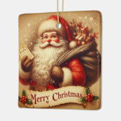 Santa Clause Keramisch Ornament (Links)