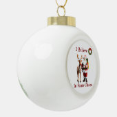 Santa Clause Keramische Bal Ornament (Links)