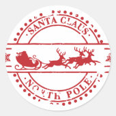 Santa Clause Noordpool Ronde Sticker (Voorkant)
