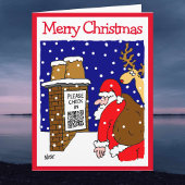 Santa Clause QR Code Design Funny kerstkaart Kaart