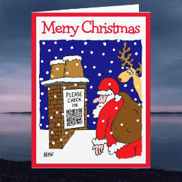 Santa Clause QR Code Design Funny kerstkaart Kaart