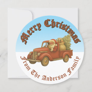 Santa Clause Rijden  Truck Kerst Feestdagenkaart