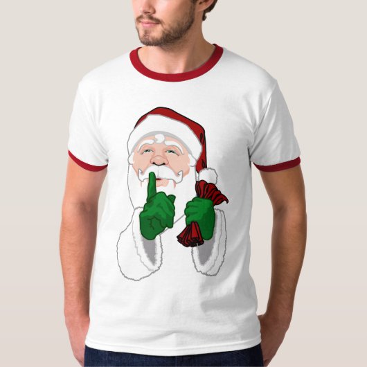 Santa Clause Ringer T-Shirt Festive Santa Shirt (Voorkant)