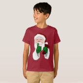 Santa Clause Ringer T-Shirt Kinder Santa Shirt (Voorkant volledig)