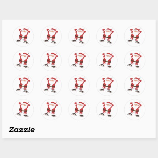 Santa Clause Ronde Sticker (Vel)