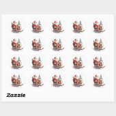 Santa Clause Ronde Sticker (Vel)