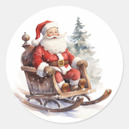 Santa Clause Ronde Sticker