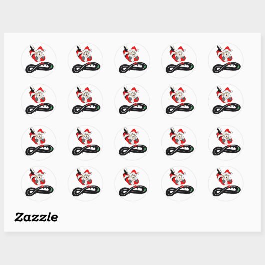 Santa Clause Ronde Sticker (Vel)