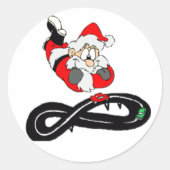 Santa Clause Ronde Sticker (Voorkant)