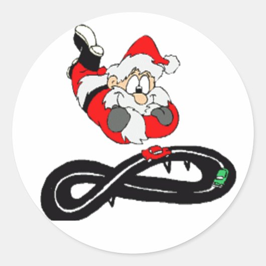 Santa Clause Ronde Sticker (Voorkant)
