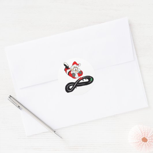 Santa Clause Ronde Sticker (Envelop)