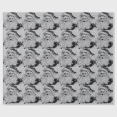 Santa Clause Silver Sparkles Cadeaupapier (Vlak)