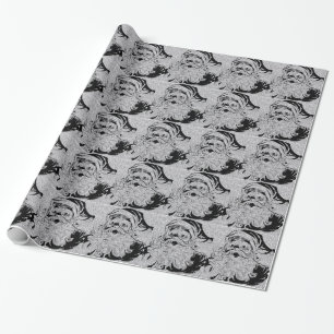 Santa Clause Silver Sparkles Cadeaupapier