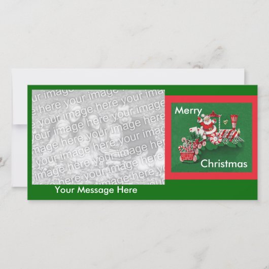 Santa Clause Snoep Train Feestdagenkaart (Voorkant)