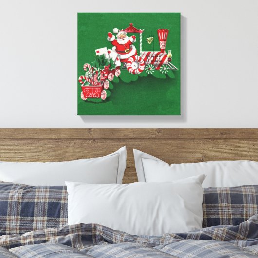 Santa Clause Snoep Trein Canvas Afdruk (Insitu (Slaapkamer))