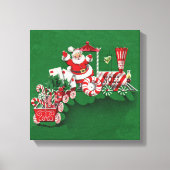 Santa Clause Snoep Trein Canvas Afdruk (Voorkant)