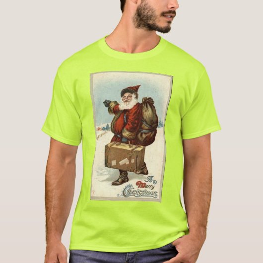 Santa Clause Suitcase Briefkaart T-shirt (Voorkant)