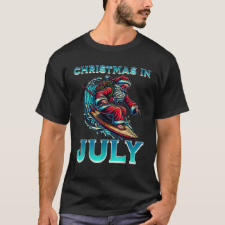 Santa Clause Surfen Grappig Juli Zomer Vakantie CH T-shirt
