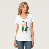 Santa Clause T-Shirt Cute Women's Santa T-shirt (Voorkant volledig)