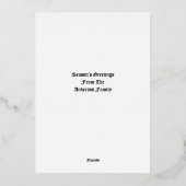 Santa Clause Under Christmas Tree Folie Feestdagenkaart (Achterkant)