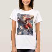 Santa Clause vliegen (vrolijk kerstfeest) T-shirt (Voorkant)