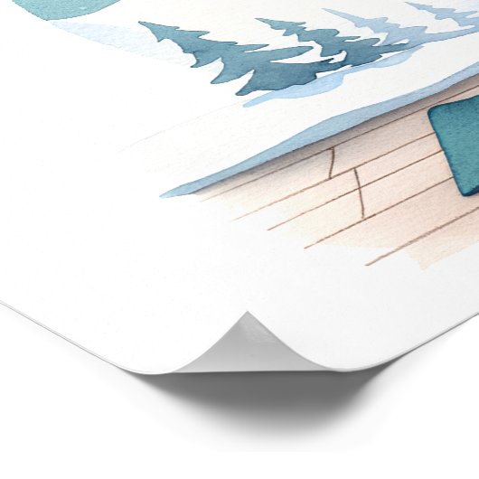 Santa Clause Yoga Workout Waterverf Poster (Hoek)