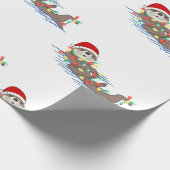 santa clausotter cadeaupapier (Hoek)